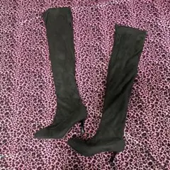《boots★スエードニーハイブーツ黒》