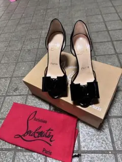 クリスチャンルブタン　ハイヒール　22.5 リボン オープントゥ