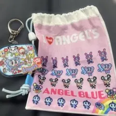 エンジェルブルー　ガチャガチャ ポーチ　キーホルダー　２点セット