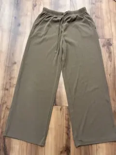 GU　リブプルオンパンツ【L】ブラウン