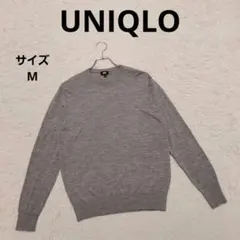 ユニクロ エクストラファインメリノクルーネックセーター M グレー カジュアル