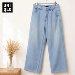 UNIQLO JEANS ワイドデニムパンツ 29 ライトブルー