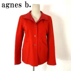 アニエスベー ウールコート 裏地有 ボタン 赤 レッド １ B2282