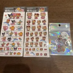 【正規品】日焼けサンリオ ハローキティ 4サイズステッカー オーロラシール 3点