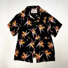 Aloha Blossom 花火柄 アロハシャツ 44 黒 Aloha Blossom / アロハブロッサム Hanabi 長袖 花火 通販 The