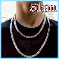 ユニセックス ジルコニア テニスチェーン 高級感 ネックレス