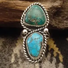 【重厚❗️】 故Richard Begay ターコイズ ナバホ族 リング モレンシ 重厚❗️】 故Richard Begay ターコイズ ナバホ族 リング モレンシ