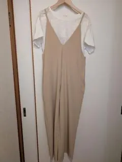 最終値下げ ベージュ オーバーオール サロペット F