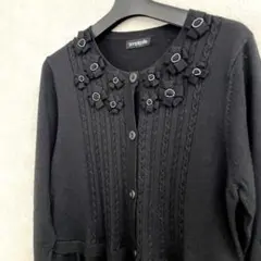 Sanpigalle (M-L)カーデガン ニット　　長袖　ブラック