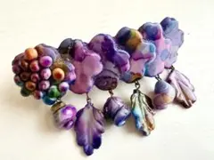 年代物 当時物 紫系 葡萄 個性派 レトロ vintageバレッタ