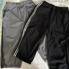 ikkaキッズ パンツ　薄手　グレー/ブラックセット140