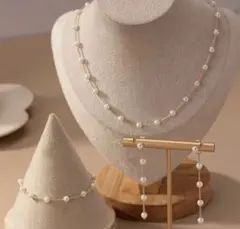 ネックレス・ピアス・ブレスレット3点セット♡ パールアクセ 結婚式　パーティー
