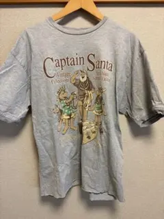 CAPTAIN SANTA ヴィンテージ Tシャツ Lサイズ グレー　古着