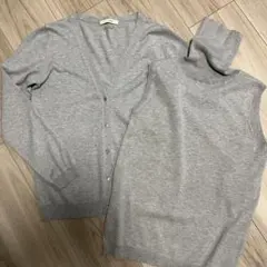 【SPICK AND SPAN】コットンVネックカーディガン＋ノースリーブニット