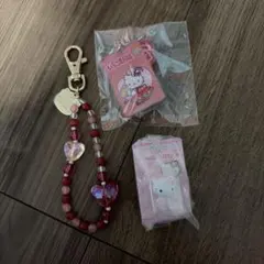 ハローキティ ビーズ付きストラップ　3点セット