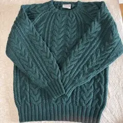 BELLINI ダークグリーン ケーブルニット Lのサムネイル