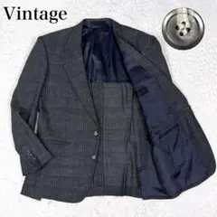 Vintage テーラードジャケット イタリア生地 ボックスシルエット 総柄
