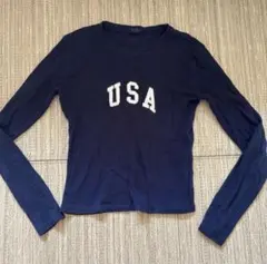 brandy melville USAプリント長袖Tシャツ
