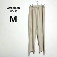 AMERICAN HOLIC ベージュ コーデュロイ スリットパンツ