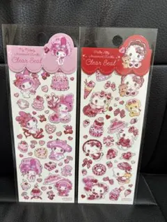 キティ＆マイメロ　飴ノ森ふみか　ふち箔クリアシール♡