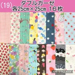 ダブルガーゼ　まとめ売り(19)各25×25 １６枚セット