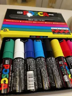 uni POSCA マーカー 8色セット