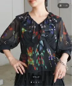 Ameri　MEDI DECALCOMANIA CHIFFON BLOUSEのサムネイル