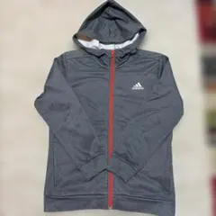 アディダス　裏起毛　シルバーグレー　パーカー　150cm