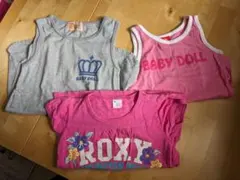 子供服　110cm3枚　BABYDOLLが2枚　ROXYの半袖Tシャツ1枚