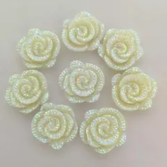 デコパーツ センターパーツ ローズ 薔薇 ホワイト 8個 匿名配送