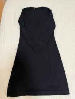 ブラックロングワンピース 長袖 100%コットン