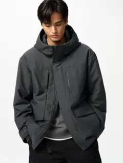 【UNIQLO】ハイブリッドダウンパーカ ダークグレー　XL