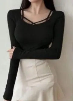 SHEIN DAZY シンプルクロストップス Mサイズ ブラック