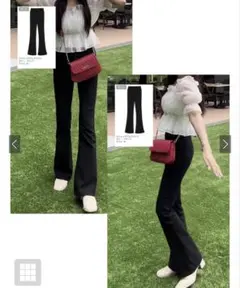 新品未使用　GRL ストレッチフレアパンツ　cu34