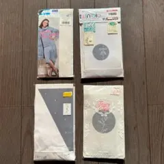 アツギ他 ストッキング 4足 白/ ホワイト 編みタイツ S〜L