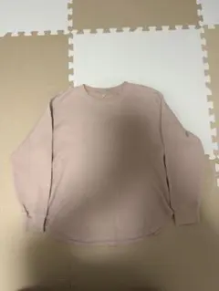 UNIQLO ユニクロ クルーネック ワッフルＴシャツ ピンク長袖 M