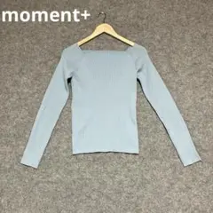 moment+ 水色リブ編み長袖セーター
