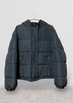 ブラック フード付き 中綿ジャケット ジャンパー　y2k