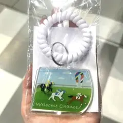 【非売品・未開封】JRA welcomeチャンス 枠色アクリルキーリング 白