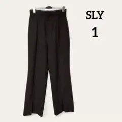 【スライ】スラックス センタープレスパンツ (１) 黒 裾スリット きれいめ