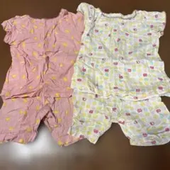 西松屋　ベビーパジャマ 2色セット（フルーツ柄）