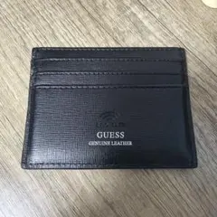 アメリカ GUESS 本革カードケース 黒