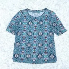 CHRISTIAN AUJARD 半袖Tシャツ M 花柄 幾何学模様 派手 綿のサムネイル