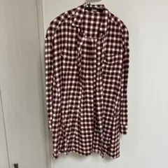 【GU】長袖　赤チェックシャツ