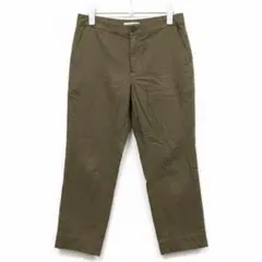 PLST リネン混 テーパードパンツ M カーキ系