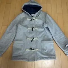 グレー ダッフルコート フード付き