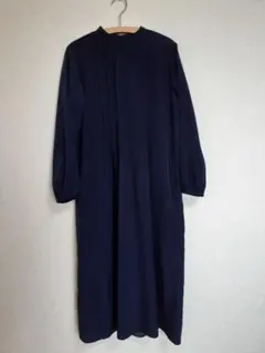 KBFネイビー 長袖 シャツワンピース