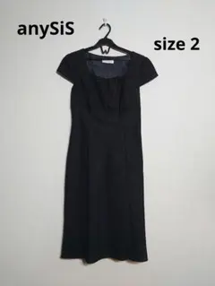 anySiS オンワード樫山 ワンピース 二次会 ドレス フォーマル 黒