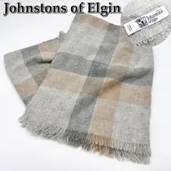 美品★Johnstons of Elgin チェック柄ストール★B58