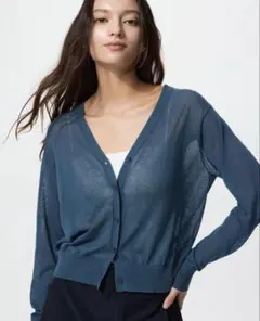 ライトvネックカーディガン　BLUE